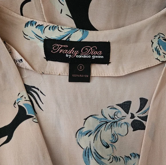 Rare Trashy Diva Slap and Tickle Pink Rayon Dress - Picture 10 of 13